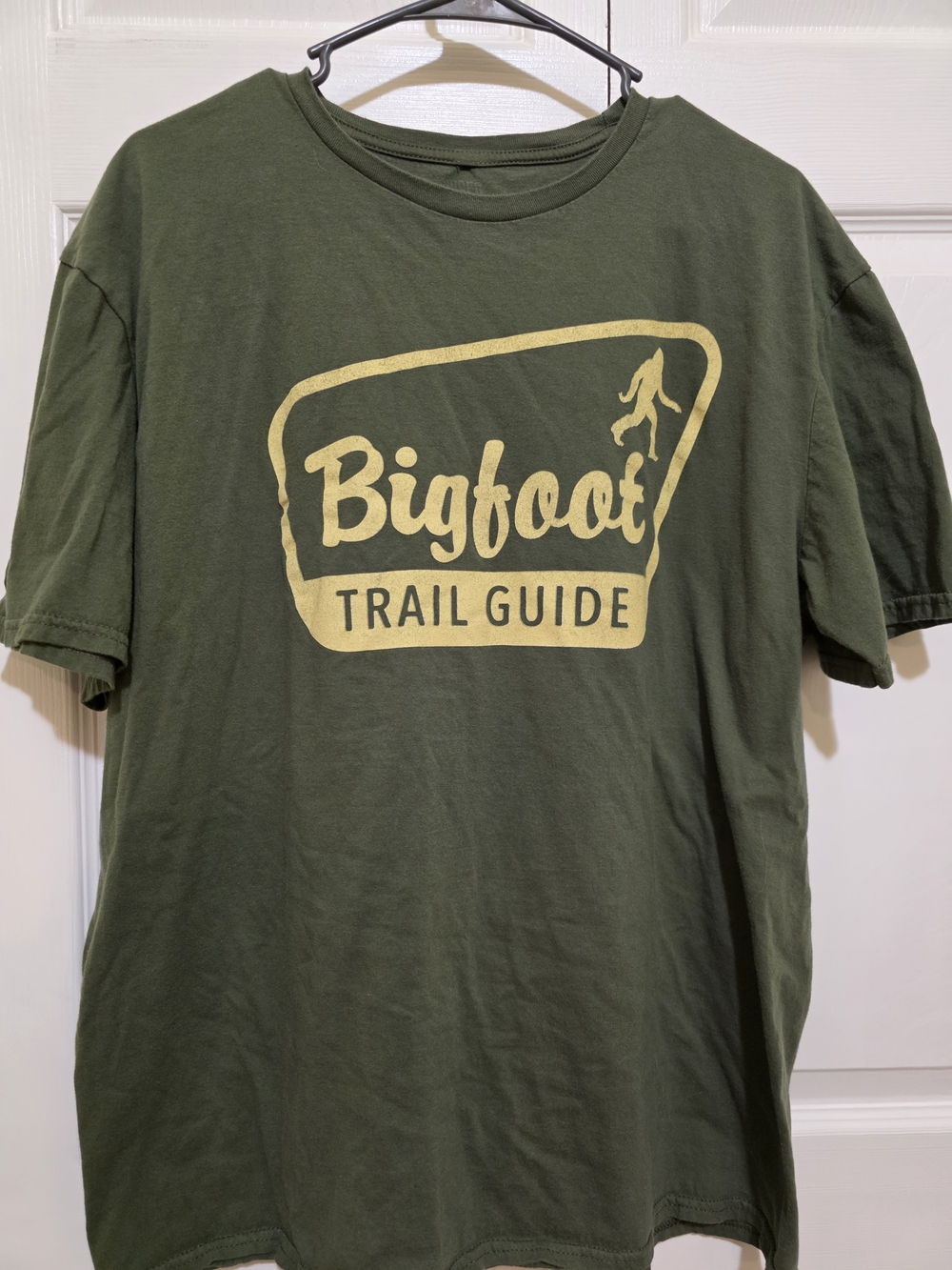 Bigfoot Trail Guide Graphic Tee - Olive with Gold Logo